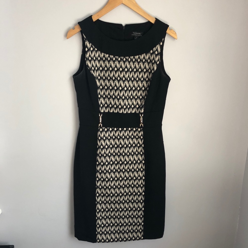 COPY - Tahari Dress - Cream & Black - Size 4